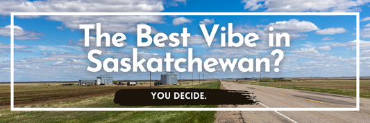 Saskatchewan prairie landscape at golden hour with an open highway, reflecting the diverse vibes of cities and towns across the province