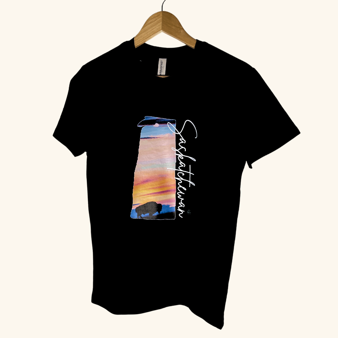 Soft Style T-Shirt with Bison Sunset