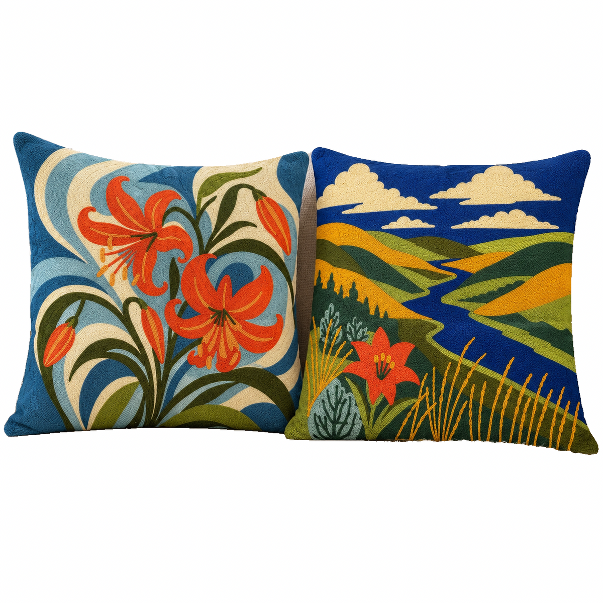 Prairie-Inspired Embroidered Pillow Covers