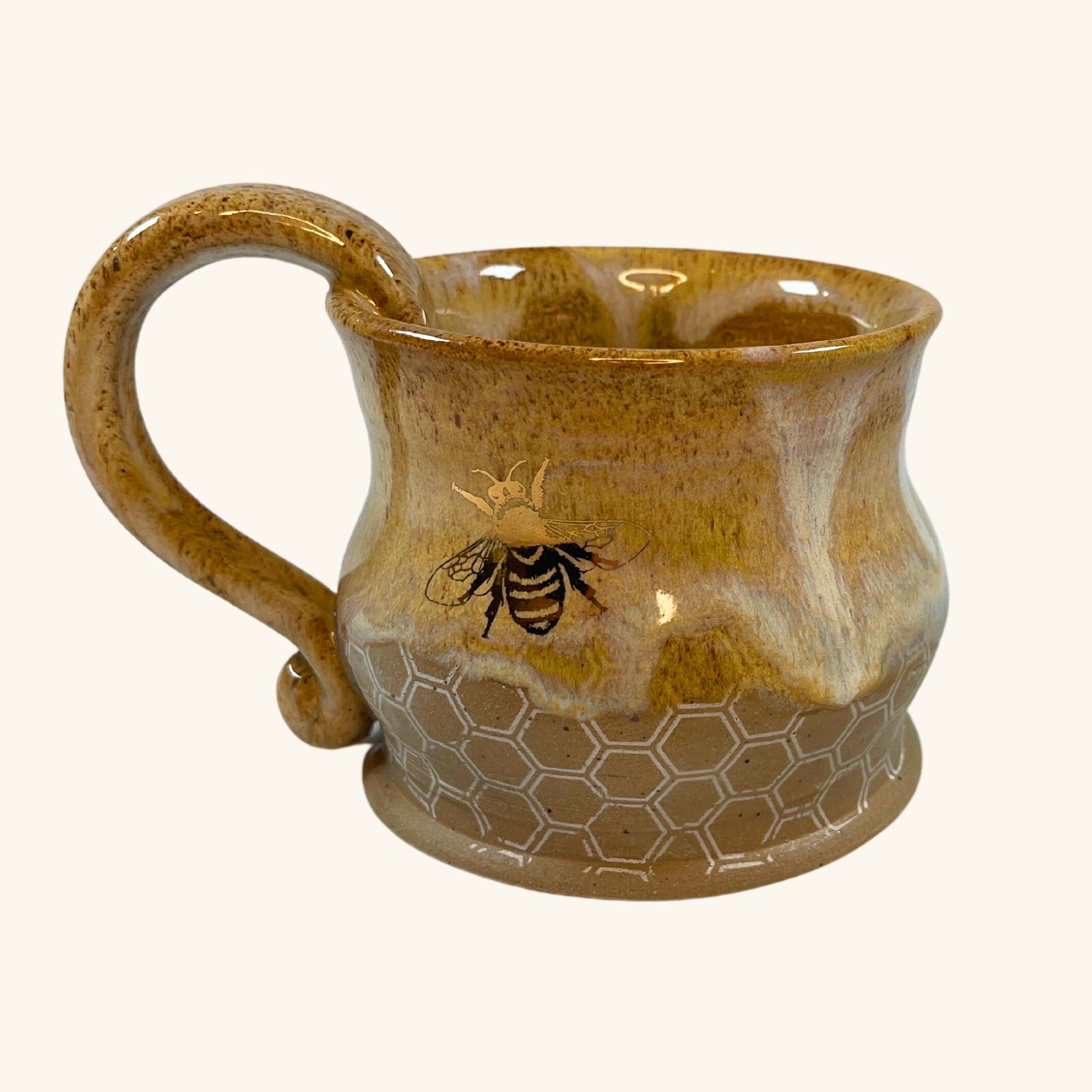 Pottery Mug Handcrafted Honey Pottery Mug Ceramic Pottery Mug