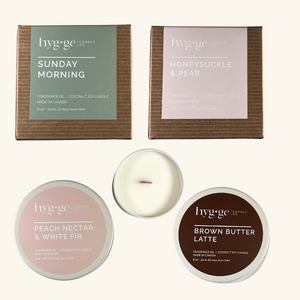 Hygge Candle Collection – Set of 4 Soy Blend Candles in Minimalist Glass Jars, Clean-Burning Scents for a Cozy Atmosphere