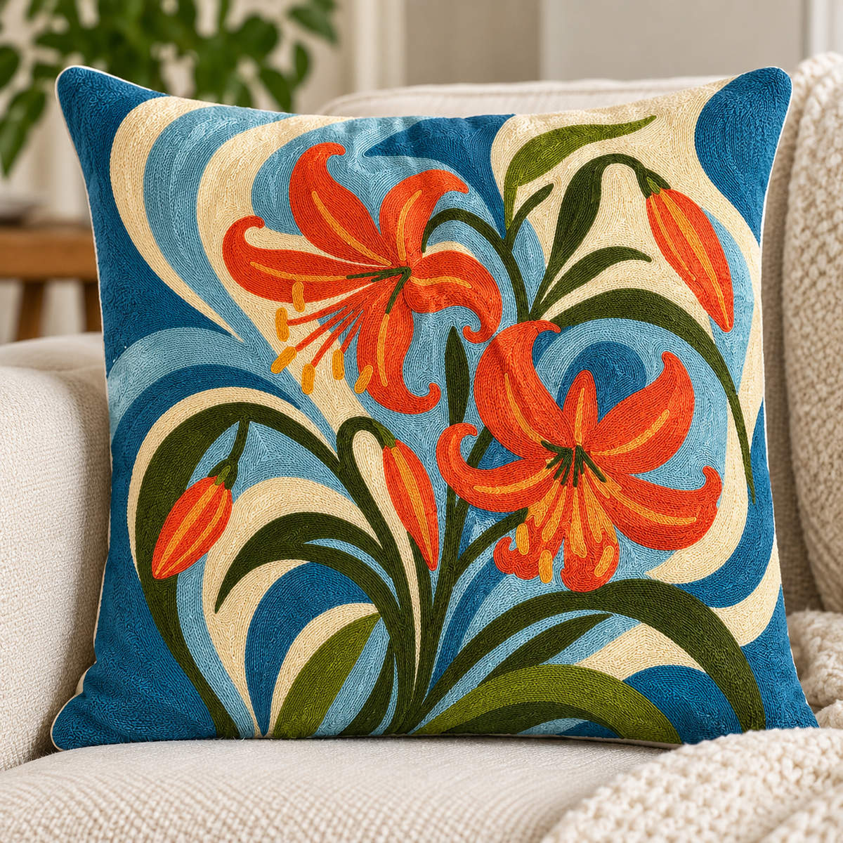 Prairie-Inspired Embroidered Pillow Covers