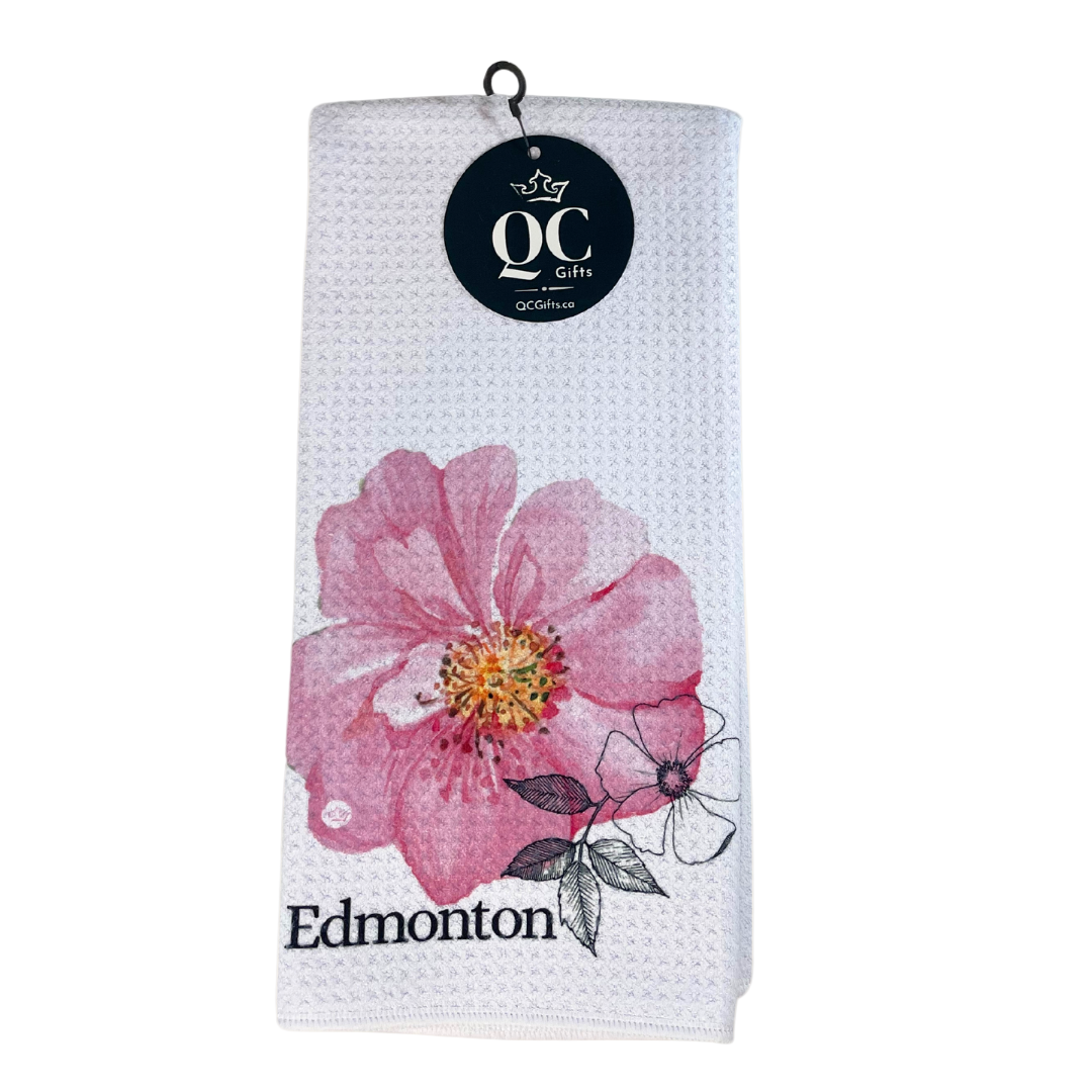 Edmonton flower tea towel souvenir
