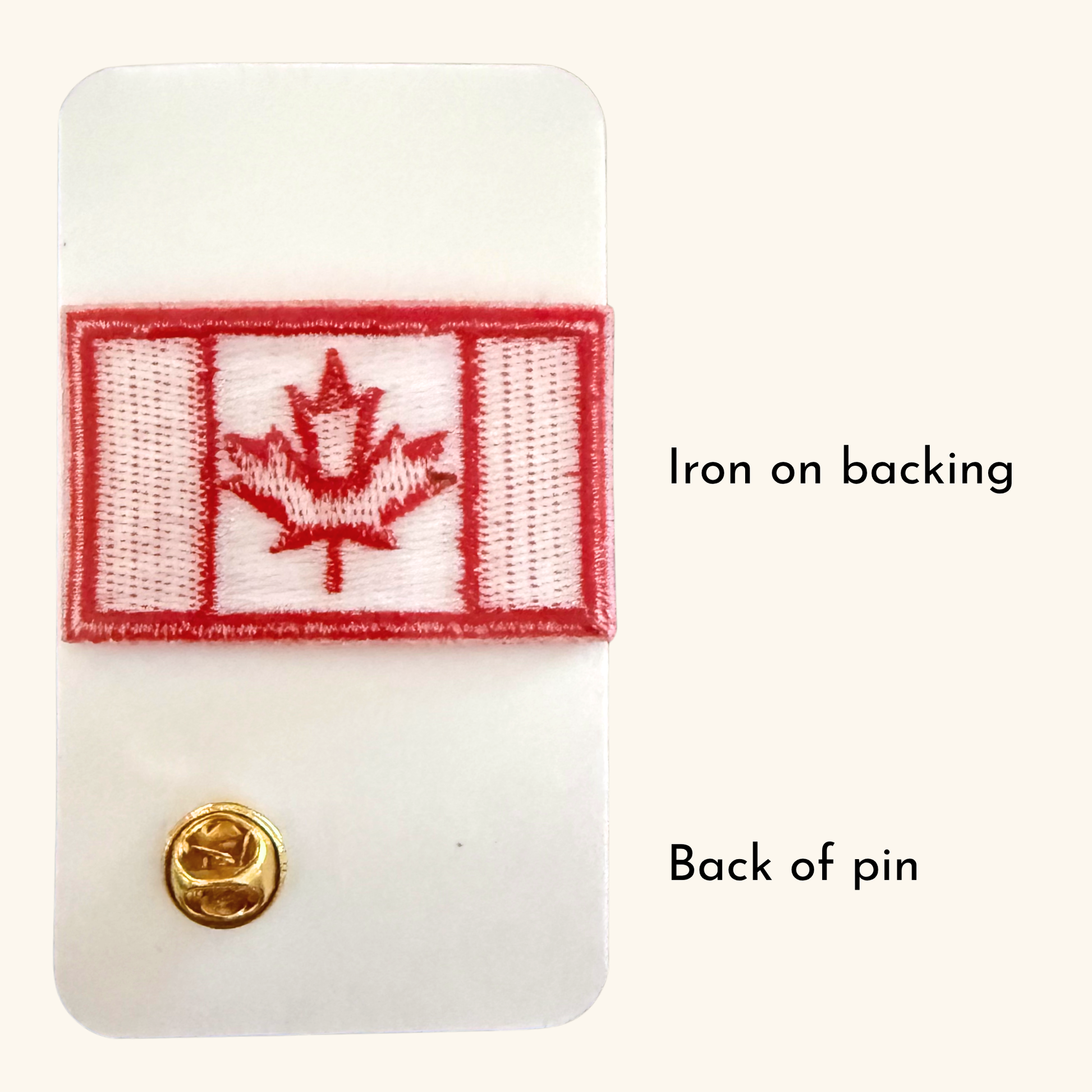 Back of maple pin and patch set