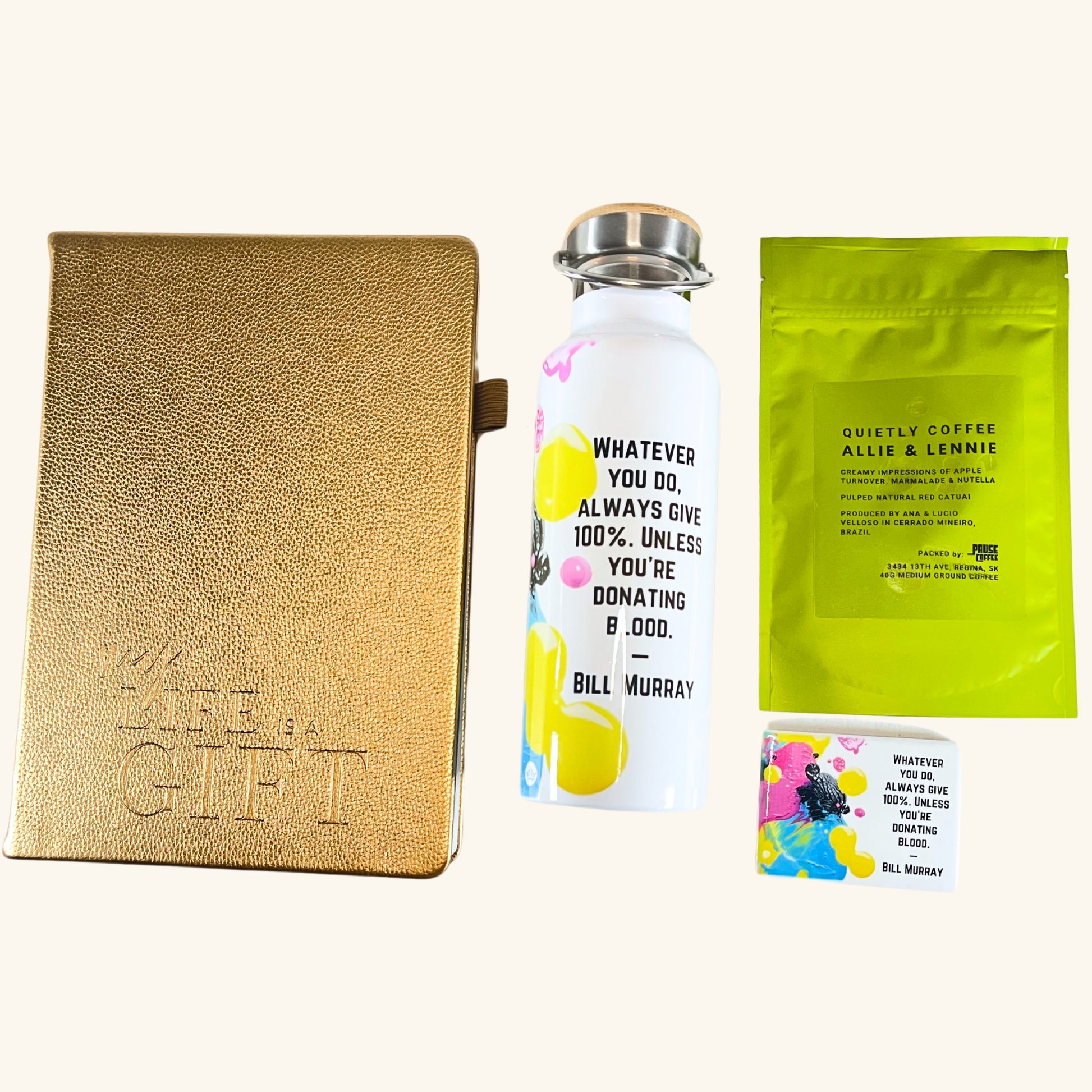 A curated collection of wellness-focused products, including teas, bath essentials, and relaxation items, perfect for corporate gifting.