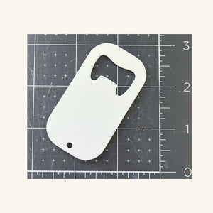 Engraved or printed custom bottle opener, perfect for promotional gifts or personal use.