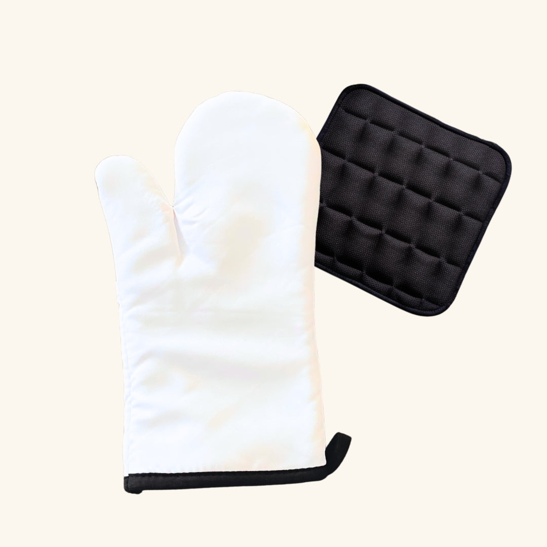 Custom oven mitts featuring personalized embroidery, printing, or heat-resistant designs