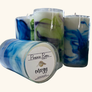 Prairie Burn Candle Co. 9oz Northern Lights-inspired candle, crafted with a coconut-soy wax blend and a cotton wick.