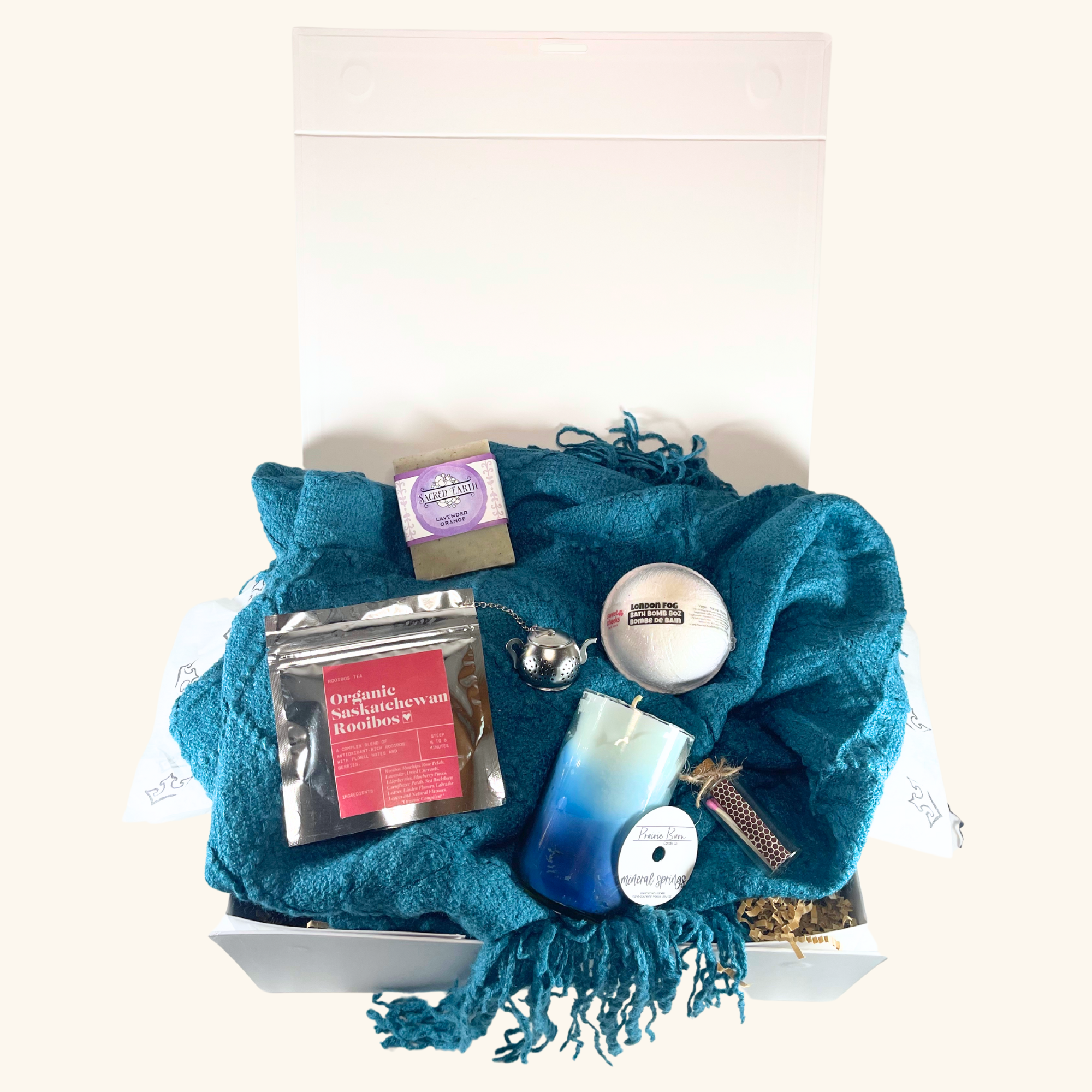 Relax & Unwind Gift Box – A thoughtfully curated wellness gift set featuring locally made self-care essentials for ultimate relaxation