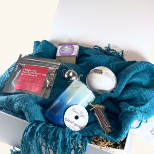 Relax & Unwind Gift Box – A thoughtfully curated wellness gift set featuring locally made self-care essentials for ultimate relaxation