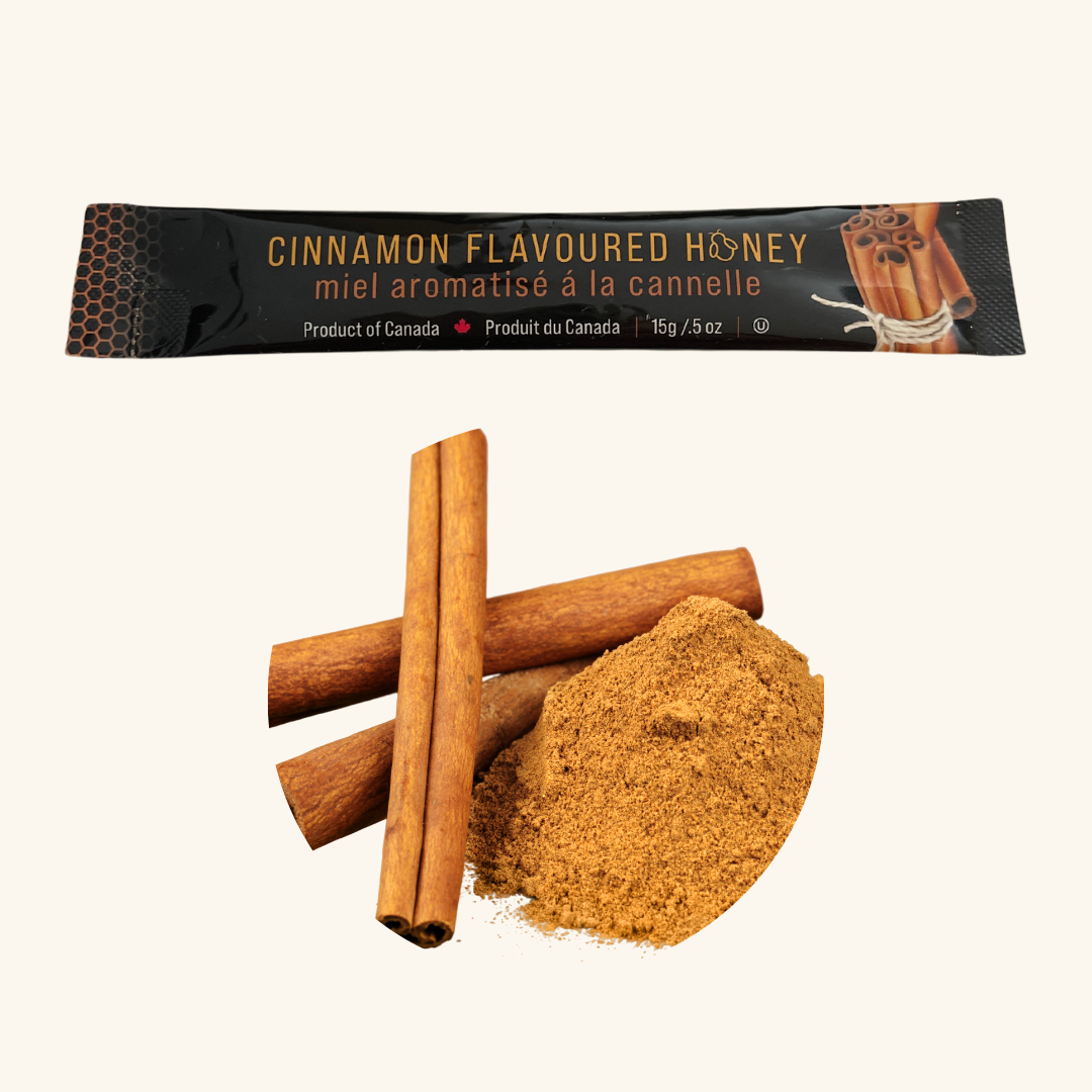 Tu-Bees Cinnamon Honey Stick – A warm, spiced honey blend, perfect for adding cozy sweetness to tea, oatmeal, or desserts.