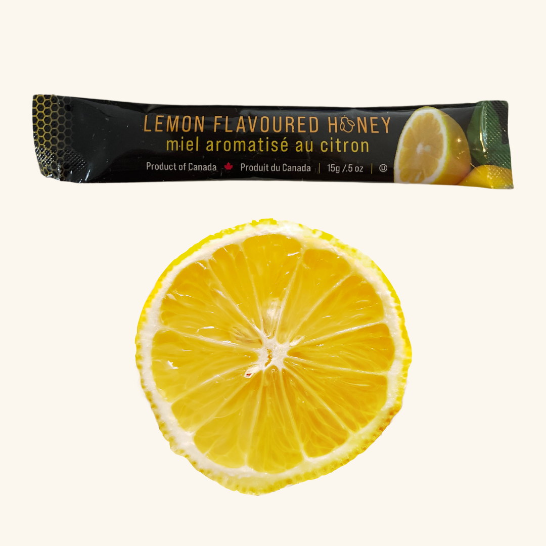 Tu-Bees Lemon Honey Stick – A bright, citrus-infused honey perfect for tea, sore throats, or a refreshing natural sweetener.